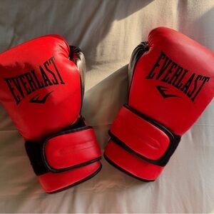 Everlast Red/Black Training Boxing Gloves Along with White/Grey Training Boxing